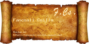 Fancsali Csilla névjegykártya